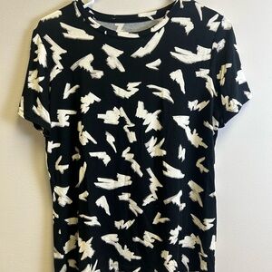 Nine West Monochrome Brushstroke Short Sleeve Tee